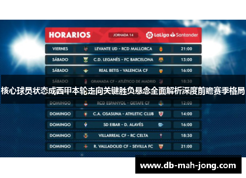 核心球员状态成西甲本轮走向关键胜负悬念全面解析深度前瞻赛季格局